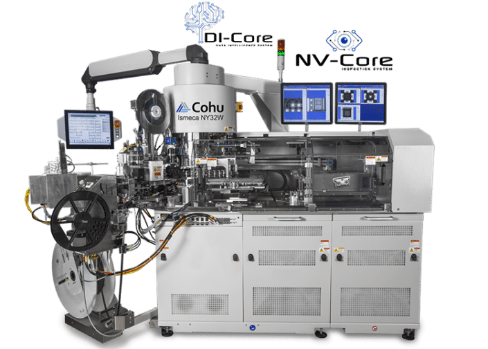 NY32W Flexible Test and Scan Solution for Film Frame Carrier Devices featuring NV-Core Inspection System and DI-Core Data Intelligence System.
